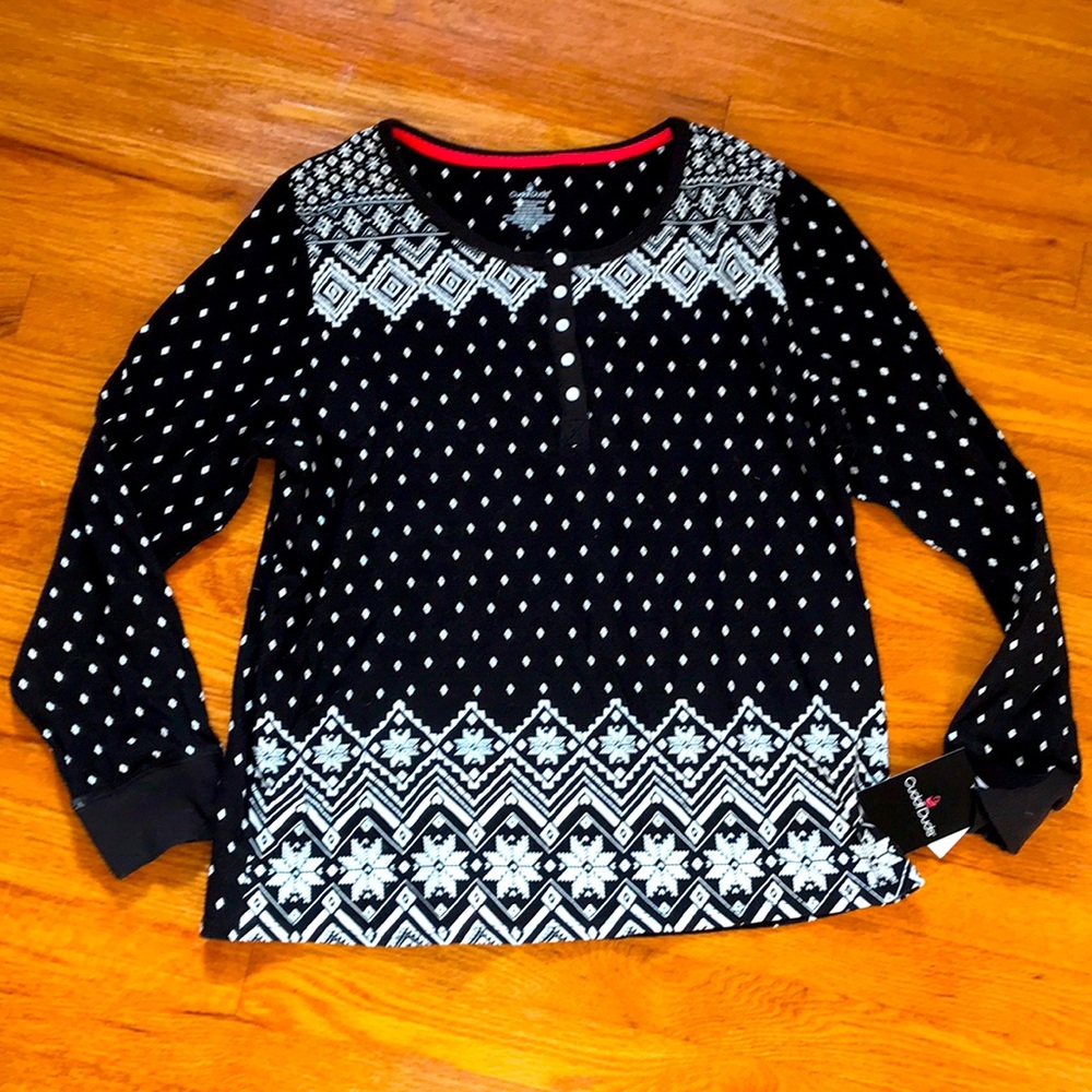 NWT Cuddl Duds Long Sleeve Isle Printed Sweater
